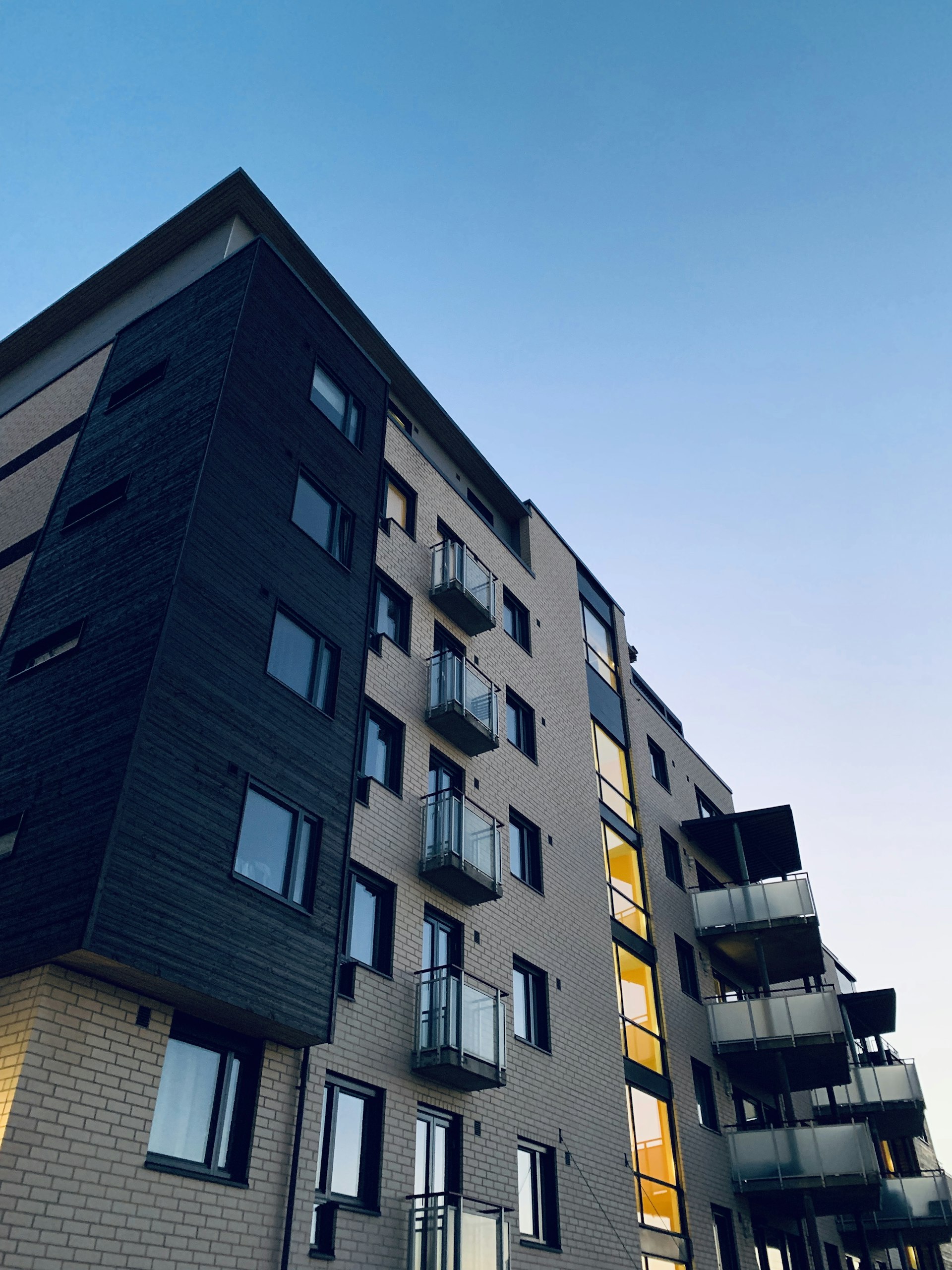 Residential elevation at twilight